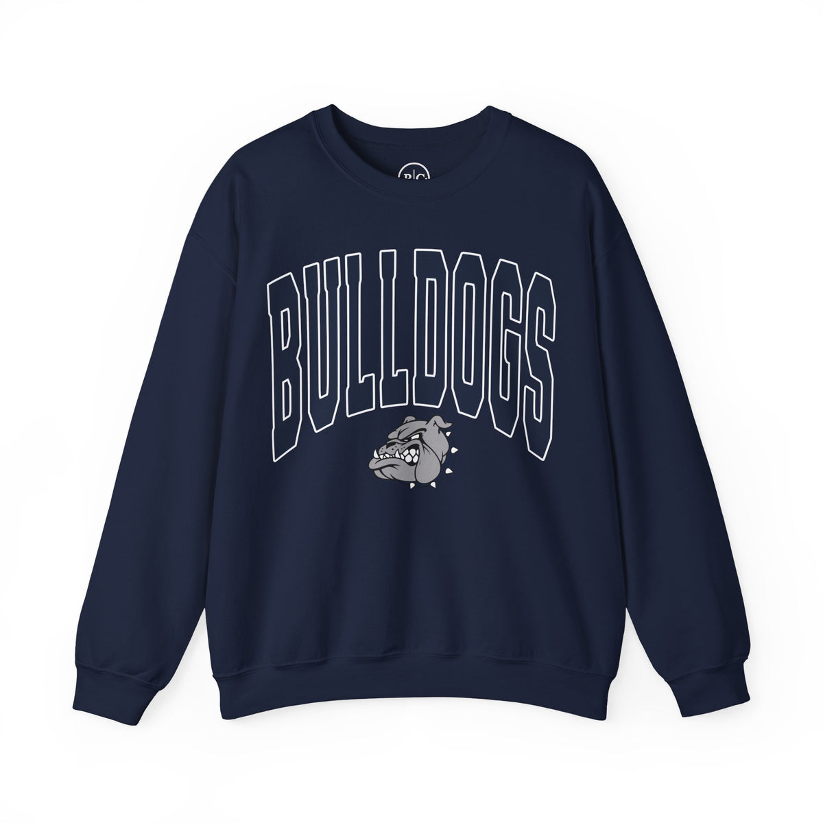 Greenwood Bulldogs | Bulldog on a Curve - Heavy Blend™ Crewneck Sweatshirt