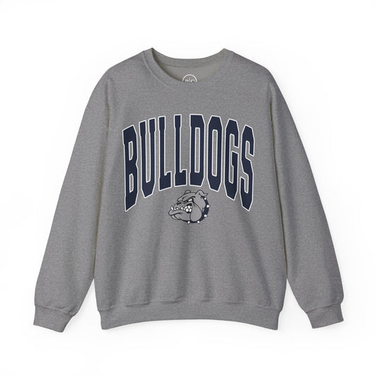 Greenwood Bulldogs | Bulldog on a Curve - Heavy Blend™ Crewneck Sweatshirt